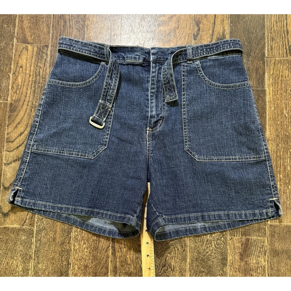 Gloria Vanderbilt Jean Shorts Women's Size 10 Blue With Denim Belt High Rise - Picture 4 of 8